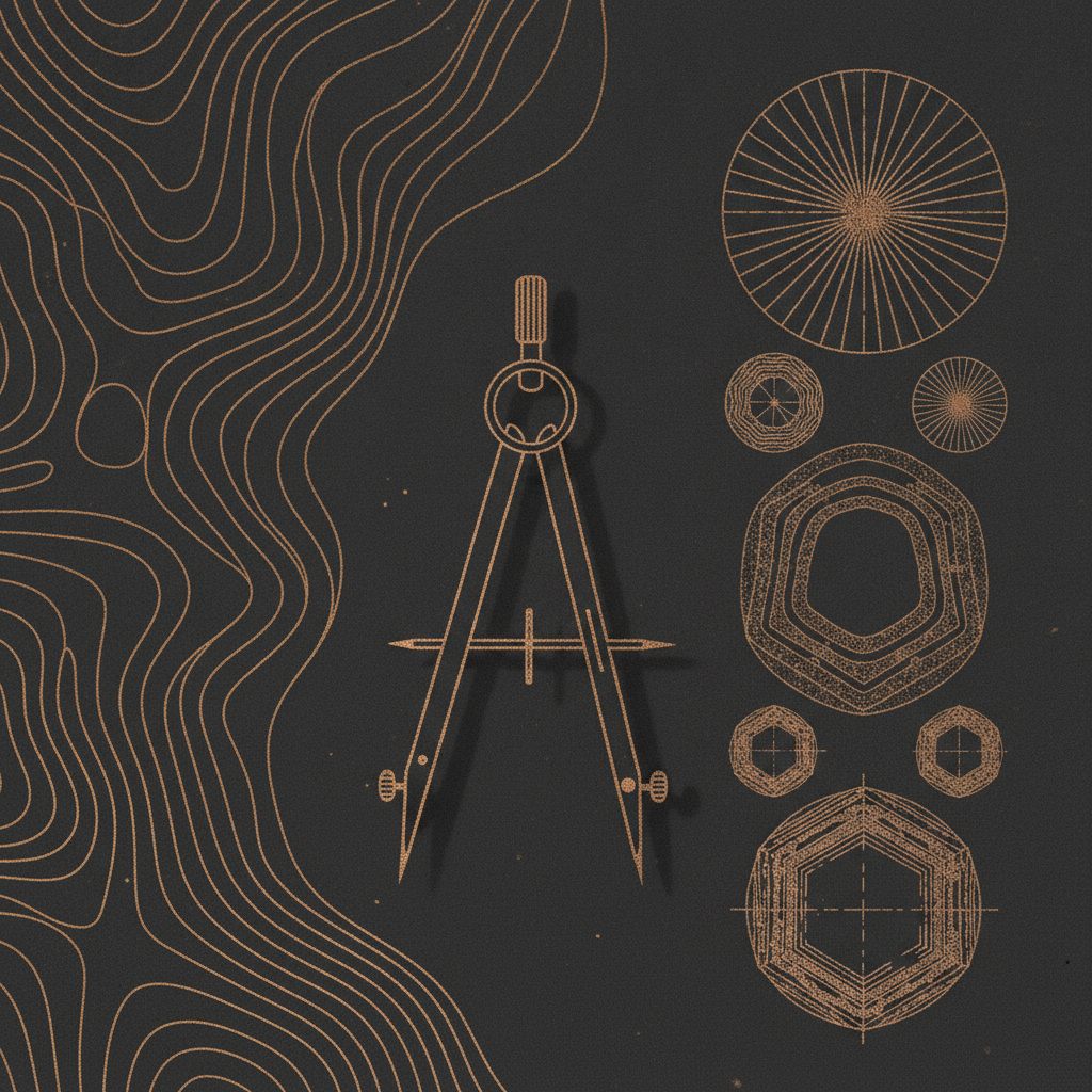 Technical survey and drafting blueprint motif